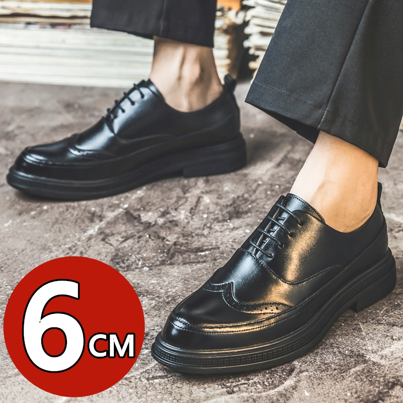 Men Shoes Oxford - أحذية رجالية جلدية لزيادة الطول، أحذية