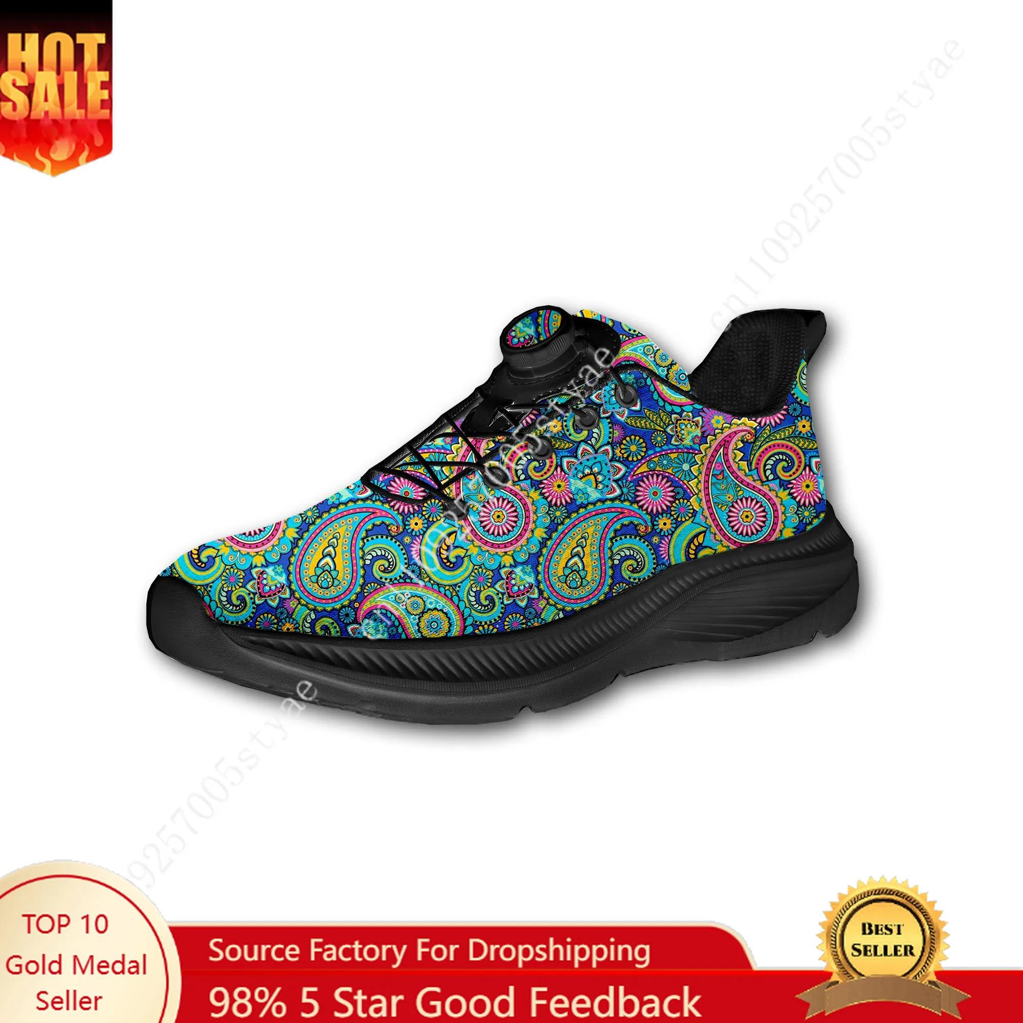 Men Shoes Designer - أحذية مشي مخصصة بطباعة زهور ماندالا