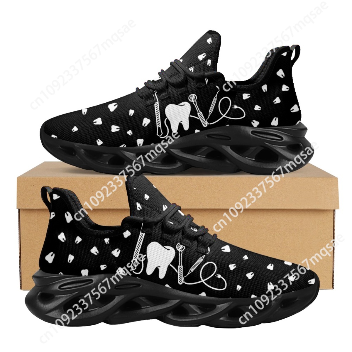 Men'S Shoes Black And White - أبيض وأسود الأسنان مؤسسة طبية أحذية