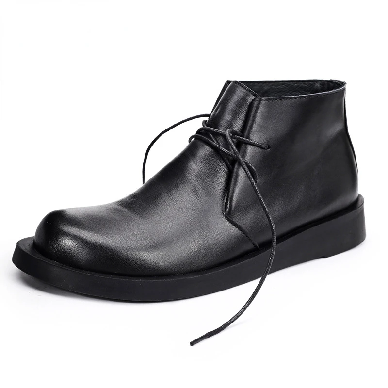 Men Shoes Oxford - خمر جلد طبيعي الرجال الكاحل البقرة