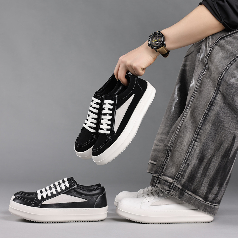 Men'S Shoes Black And White - أحذية رياضية رجالية سوداء من الجلد