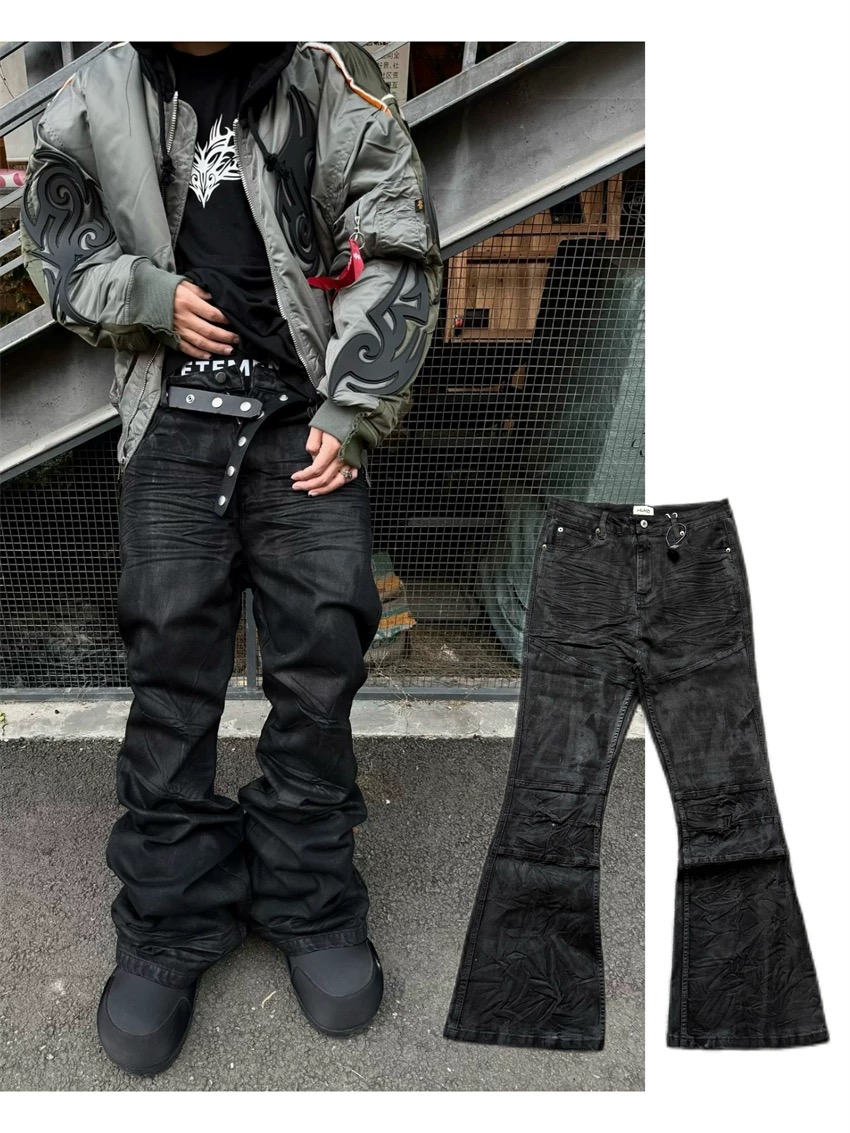 Men Shoes Jeans - جينز هاي ستريت مطلي بمتوهج صغير