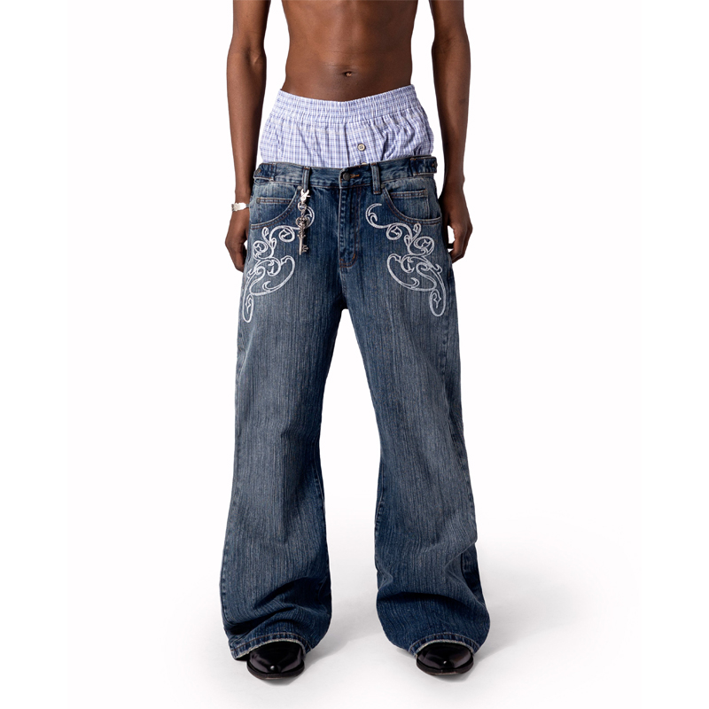 جينز بوت كات أزرق بتصميم Y2K،  - مراجعة Men Shoes Jeans وسعره