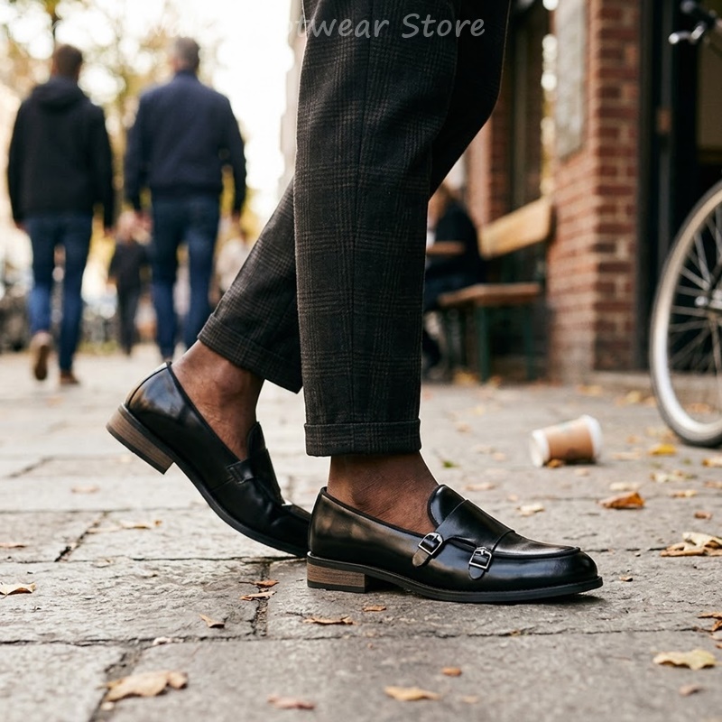 أحذية رجالية كلاسيكية بحزامين، - مراجعة Men Shoes Oxford وسعره