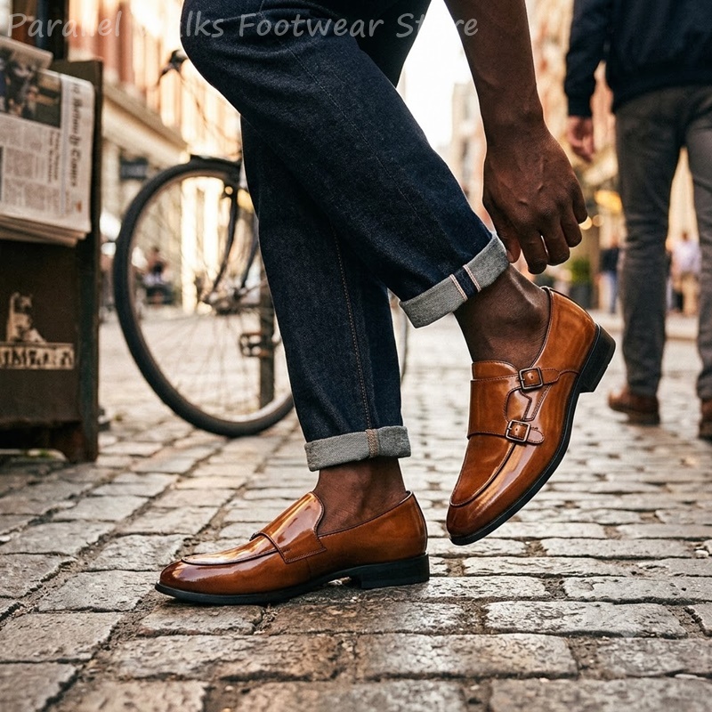 أحذية رجالية كلاسيكية بحزامين، - مراجعة Men Shoes Oxford وسعره