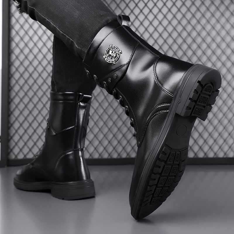 أحذية بوت عالية الساق بنعل سمي - مراجعة Men'S Shoes Black And White وسعره