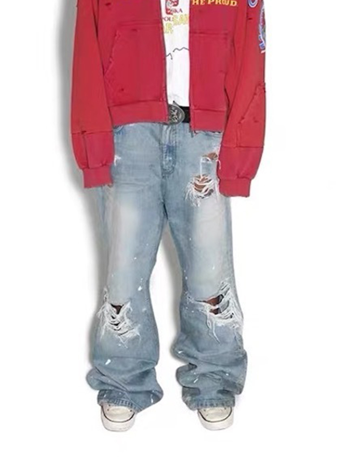 MIJKO للجنسين ممزق سلوب الجينز - مراجعة Men Shoes Jeans وسعره