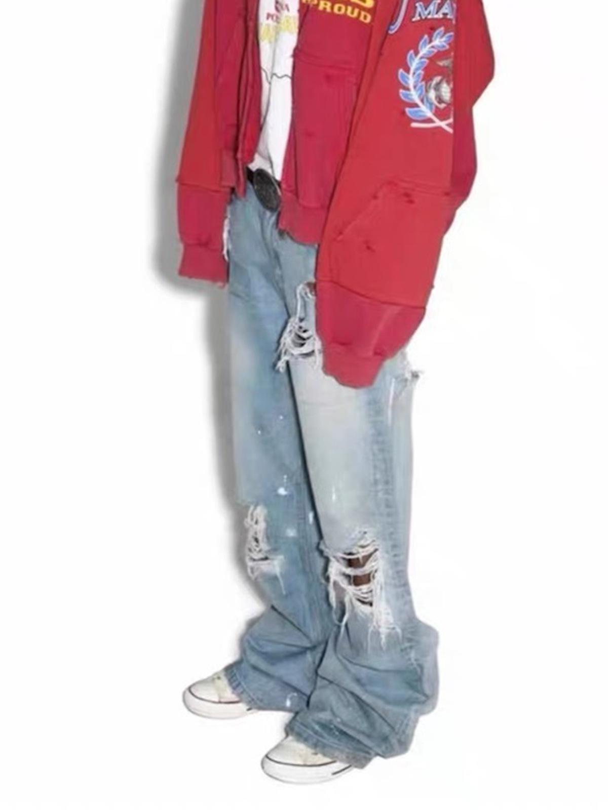 MIJKO للجنسين ممزق سلوب الجينز - مراجعة Men Shoes Jeans وسعره