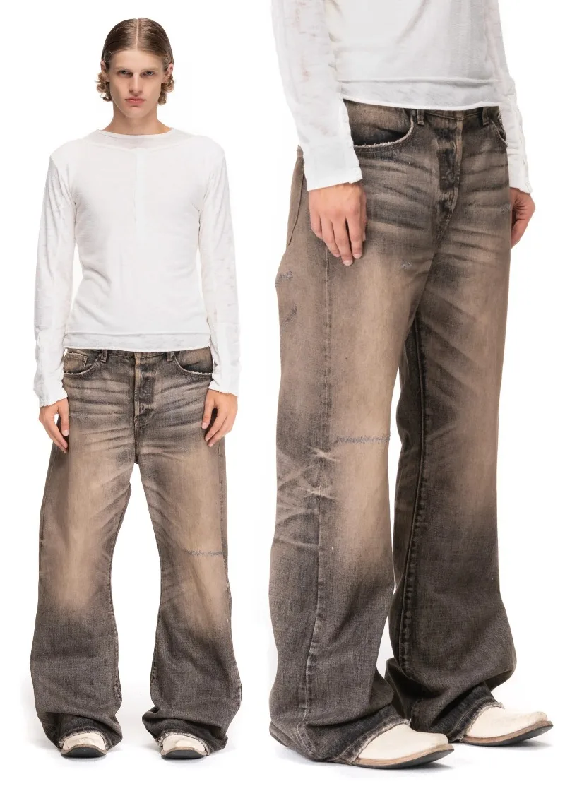 جينز واسع بقصة بوت كت، ممزق، ب - مراجعة Men Shoes Jeans وسعره